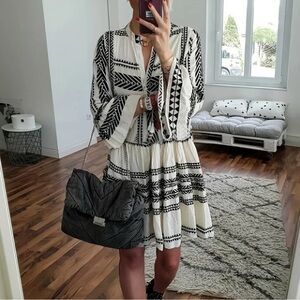 NWOT Tribal Print Stripe Dress